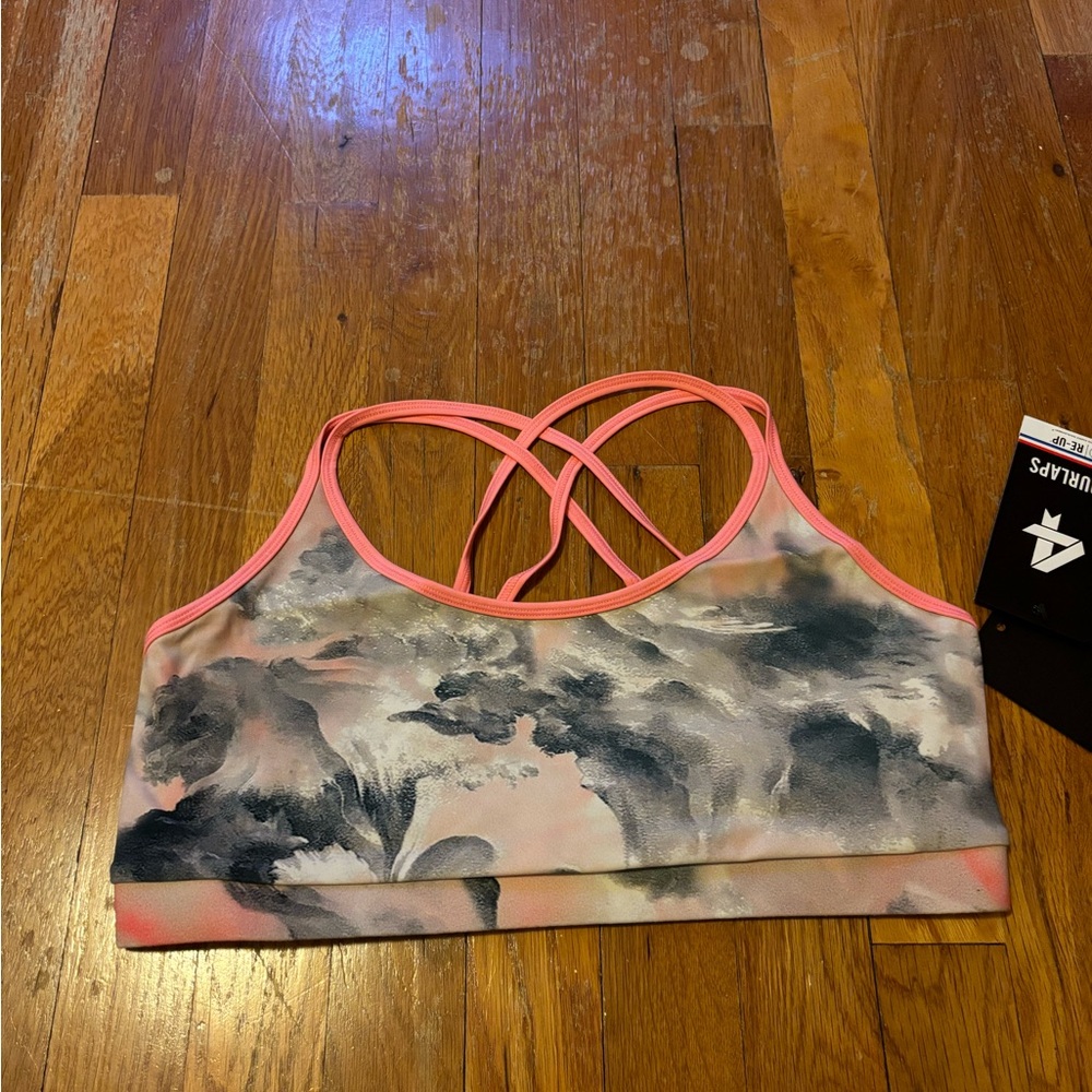 Fourlaps Vitality Sports Bra Pink Clouds Women's Size Large Athletic NWT
